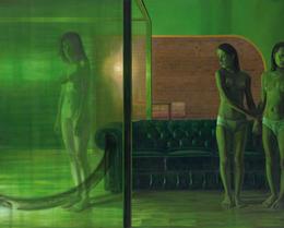 Aris Kalaizis, The Green Room, Öl auf Leinwand, 160 x 200 cm, 2007