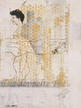 Aris Kalaizis, Die doppelte Frau I, Öl auf Papier, 40 x 30cm, 2000