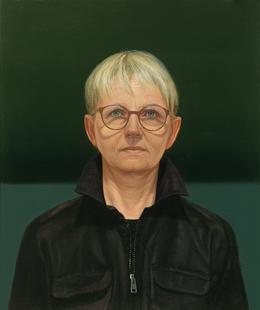 Aris Kalaizis | Gisela (Tschechin) | Öl auf Leinwand | 60 x 50 cm | 2017 ( aus der Portraitserie "Das verborgene Gesicht)