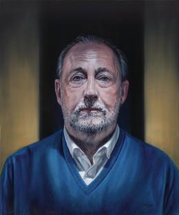 Aris Kalaizis | Günter (Belgier) | Öl auf Leinwand | 60 x 50 cm | 2021 ( aus der Portraitserie "Das verborgene Gesicht)